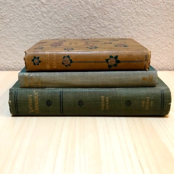 Vintage Other - 3 Vintage books: Rudyard Kipling 1897, Emily Bronte 1930's/ Emmerson.